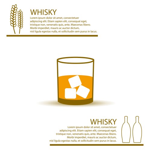 whisky glass simple color infographics theme eps10 vector image