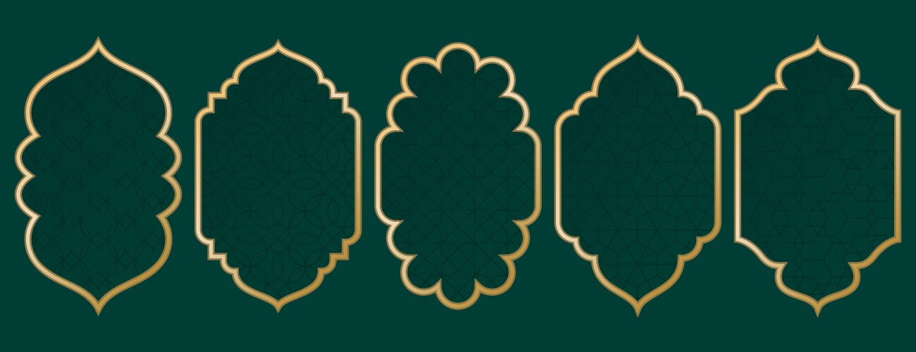 Islamic Window Frame - Gold Vector Image