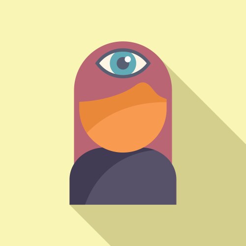 Person third eye icon flat coping skills vector image