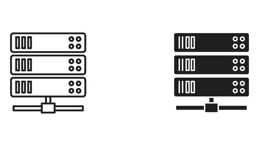 Server Rack Icon - Thin Line – Royalty-Free Vector | VectorStock