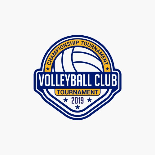 Volleyball Club Logo Badge Vector Image