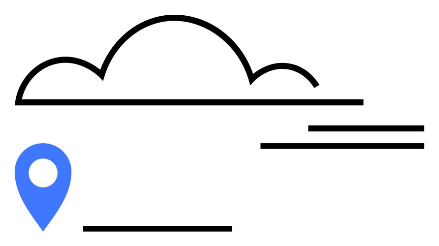 Cloud computing and geolocation concept with map vector image