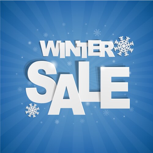 Winter Sale Banner - Festive Snowflakes Vector Image