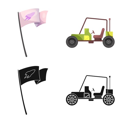 Design of mars and space sign set Vector Image