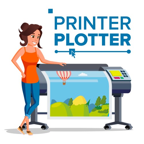 Printing house industry plotter inkjet offset Vector Image