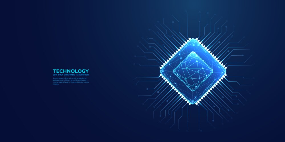 Modern Computer Chip on Circuit Board vector image
