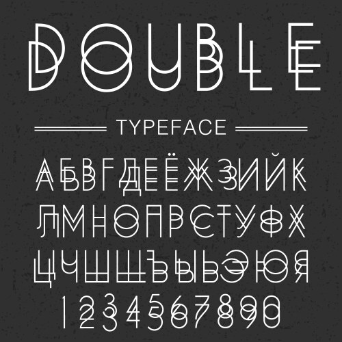 Double typeface font made by doublescript modern vector image
