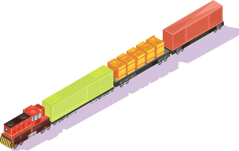 Isometric subway train Royalty Free Vector Image