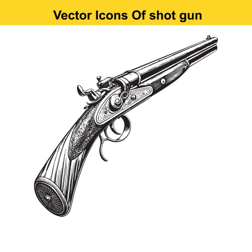Western double-barrel shotgun Vector Image