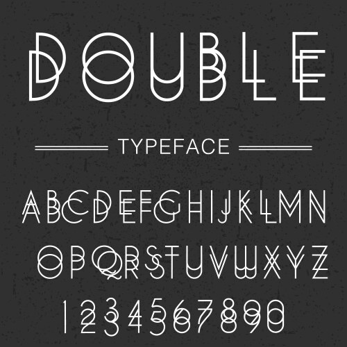Double typeface font made by doublescript modern vector image