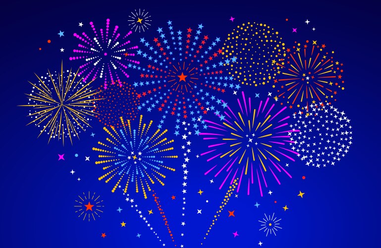 Background with fireworks Royalty Free Vector Image