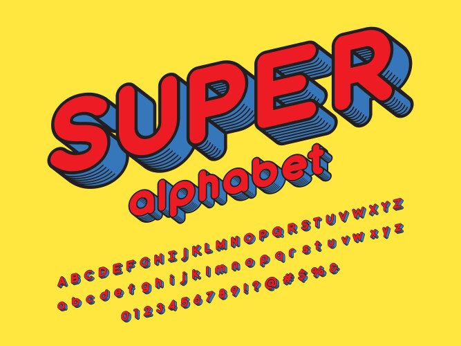 superhero font vector image