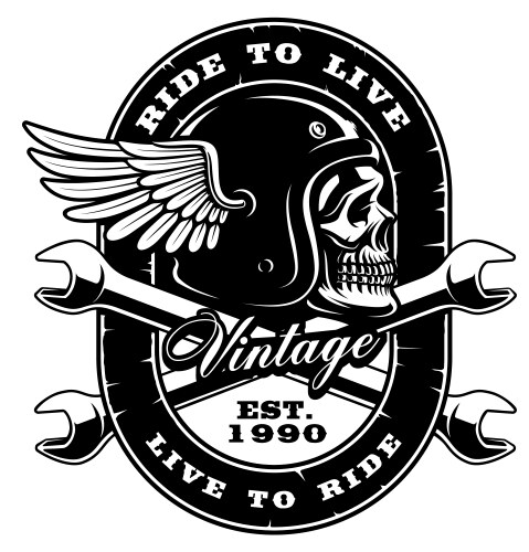 Vintage Skull with Crossed Wrenches Vector Image