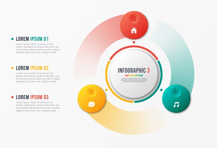 Circle chart infographic template Royalty Free Vector Image