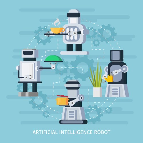 Artificial intelligence flowchart Royalty Free Vector Image