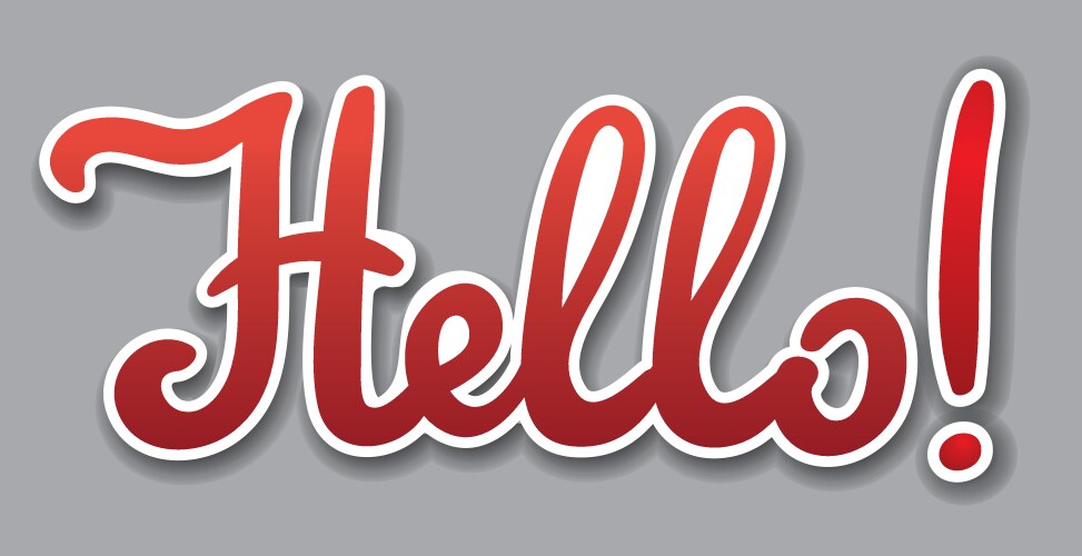 Lettering sticker hello vector image