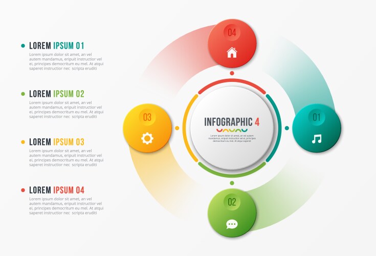 Circle chart infographic template Royalty Free Vector Image