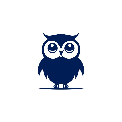 Bird owl cute abstract Vector Image