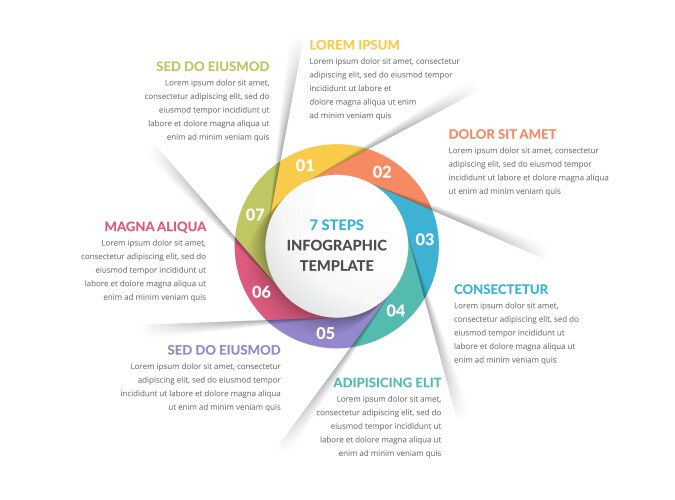 circle infographics - seven elements vector image