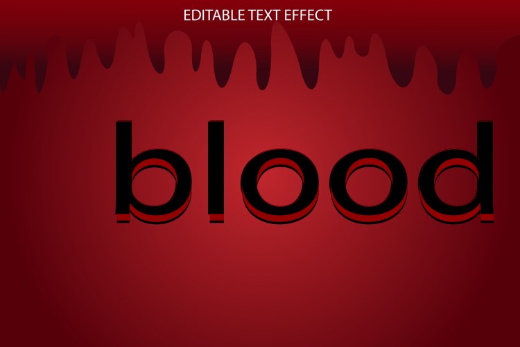 blood editable text effect 3 dimension emboss vector image