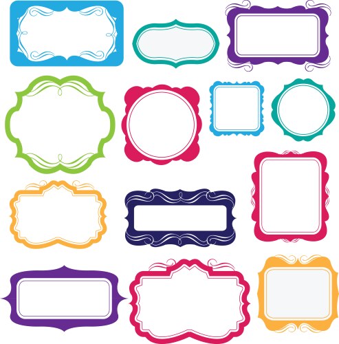 bright frames and labels vector