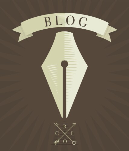 Ir monogram initial logo with fountain pen Vector Image