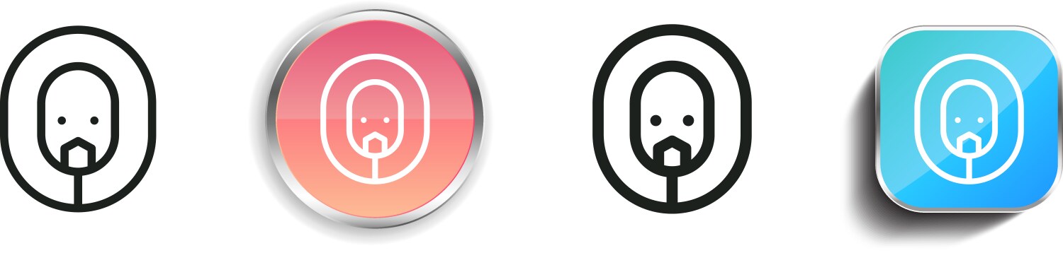 Eskimo icon thin linear regular and button style vector image