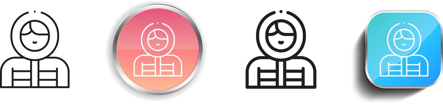 Eskimo icon thin linear regular and button style vector image