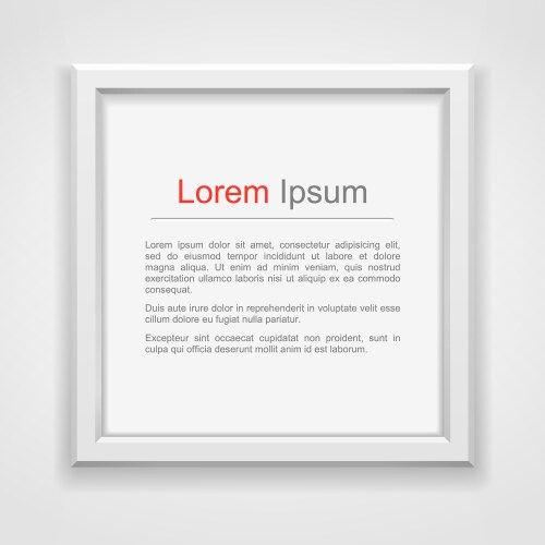 White square 3d photo frame with shadow Royalty Free Vector