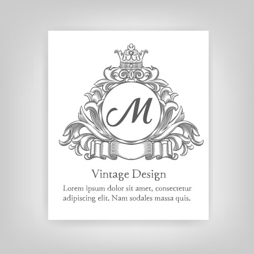 Vintagevintage emblem monogram Royalty Free Vector Image