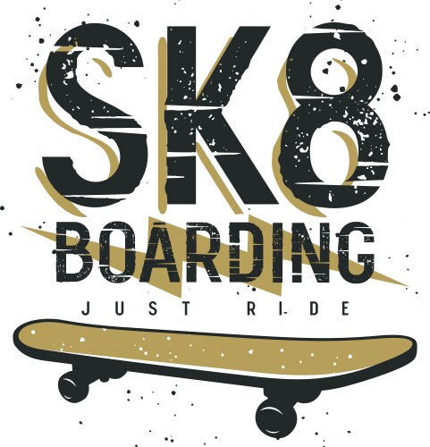 Skateboarding Tee - Bold Typography Vector Image