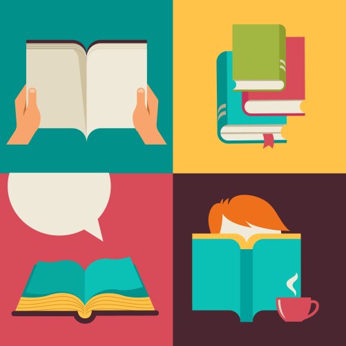 Book and reading concept design vector image