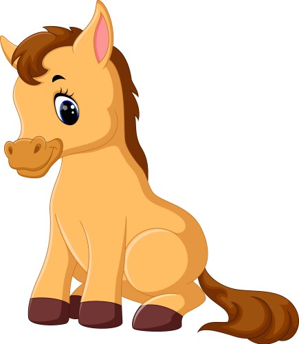 Cute horse cartoon vector image