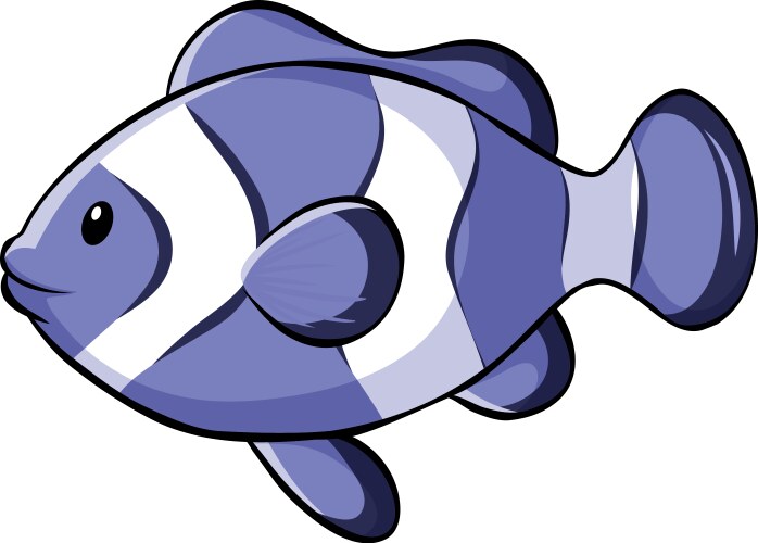 Bllue clownfish on white background Vector Image