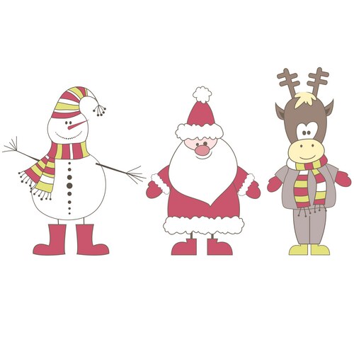 Christmas Characters Background Vector Image