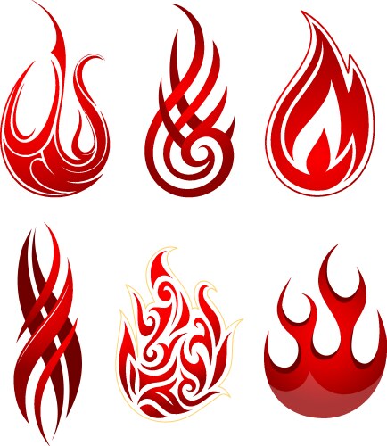 Fire patterns set Royalty Free Vector Image - VectorStock