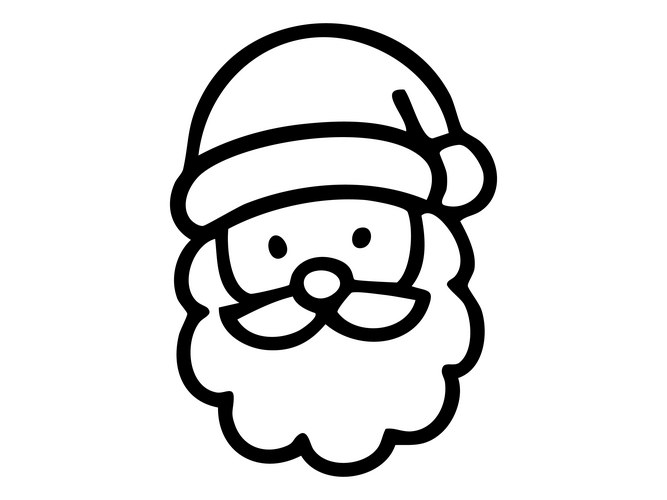Santa Claus Head Outline Vector Image