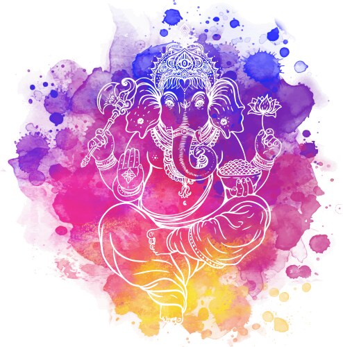 Lord Ganesha Meditation Vector Image