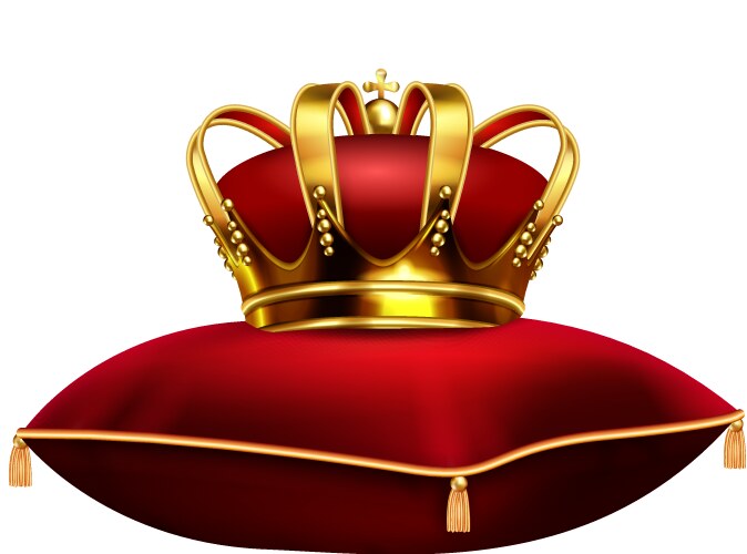 Crown on pillow composition Vector Image