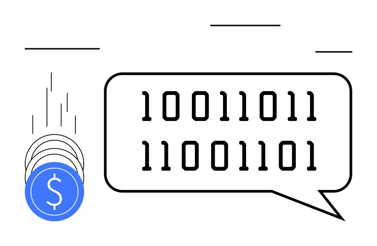 Digital currency and binary code concept vector image