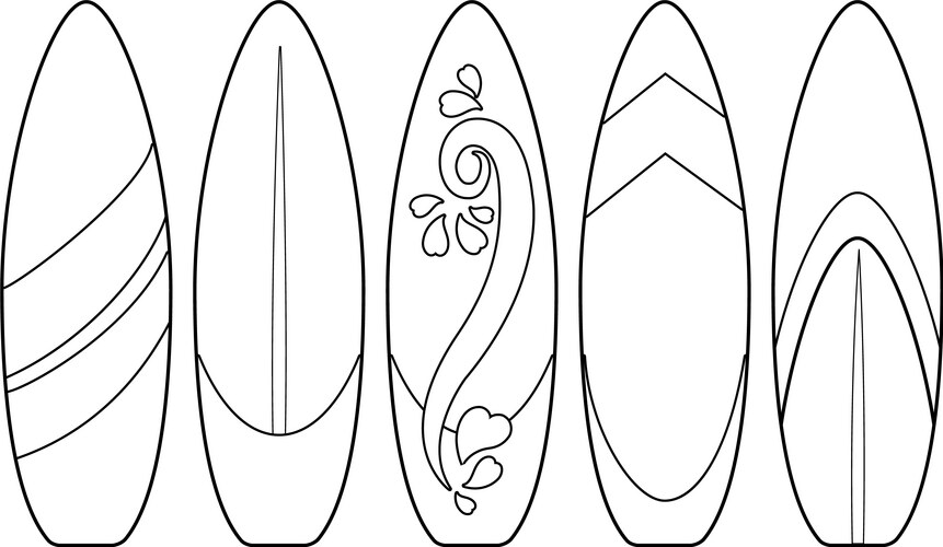 Surfboard Art Collection Vector Image