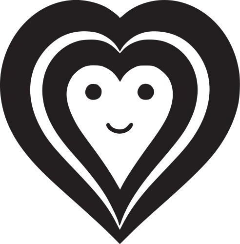 Love - black and white vector image