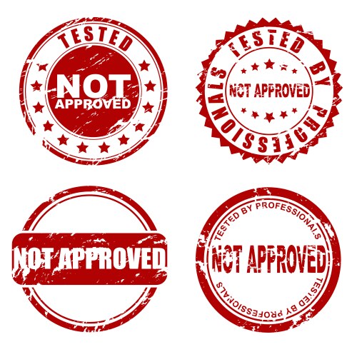 red stamp - not approved vector