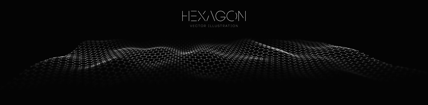 Dynamic Hexagon Wave Pattern vector image