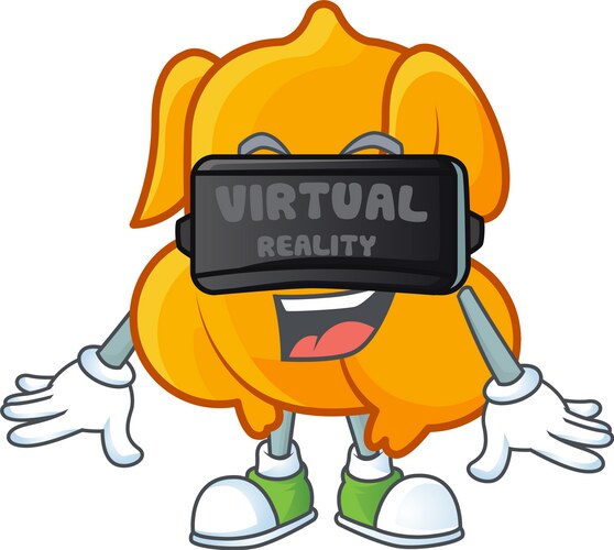 Fried chicken cartoon with character virtual Vector Image