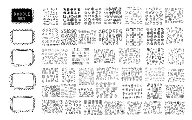 Doodle icons set Royalty Free Vector Image - VectorStock