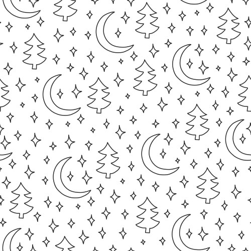 Seamless pattern with ornate christmas trees Vector Image