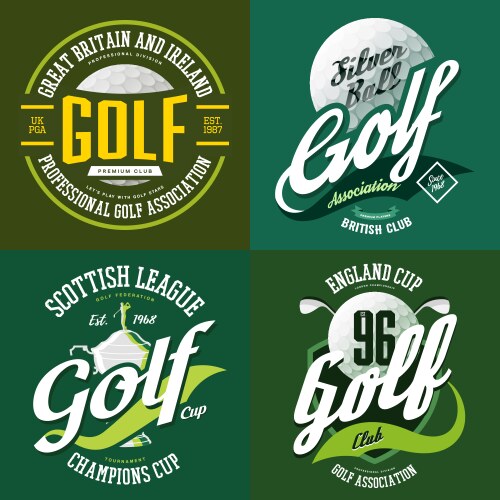 Golf Trophy & Cup Collection Vector Image