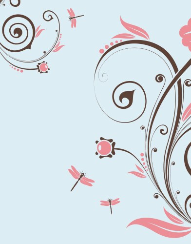 Doodles floral background Royalty Free Vector Image