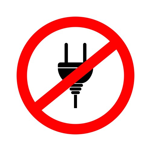 icon forbidden plug to electricity vector image